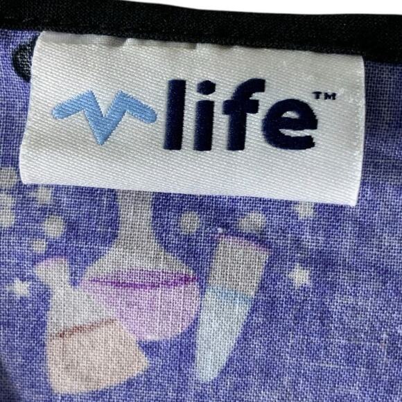 V Life Nurse Scrub Womens L Witch On A Broom Halloween Professional Uniform Top - Picture 6 of 10